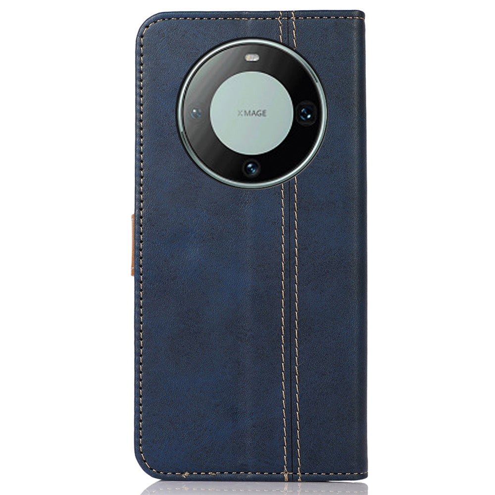 For Huawei Mate 60 PU Leather Smartphone Case Calf Texture Wallet Stand Cover