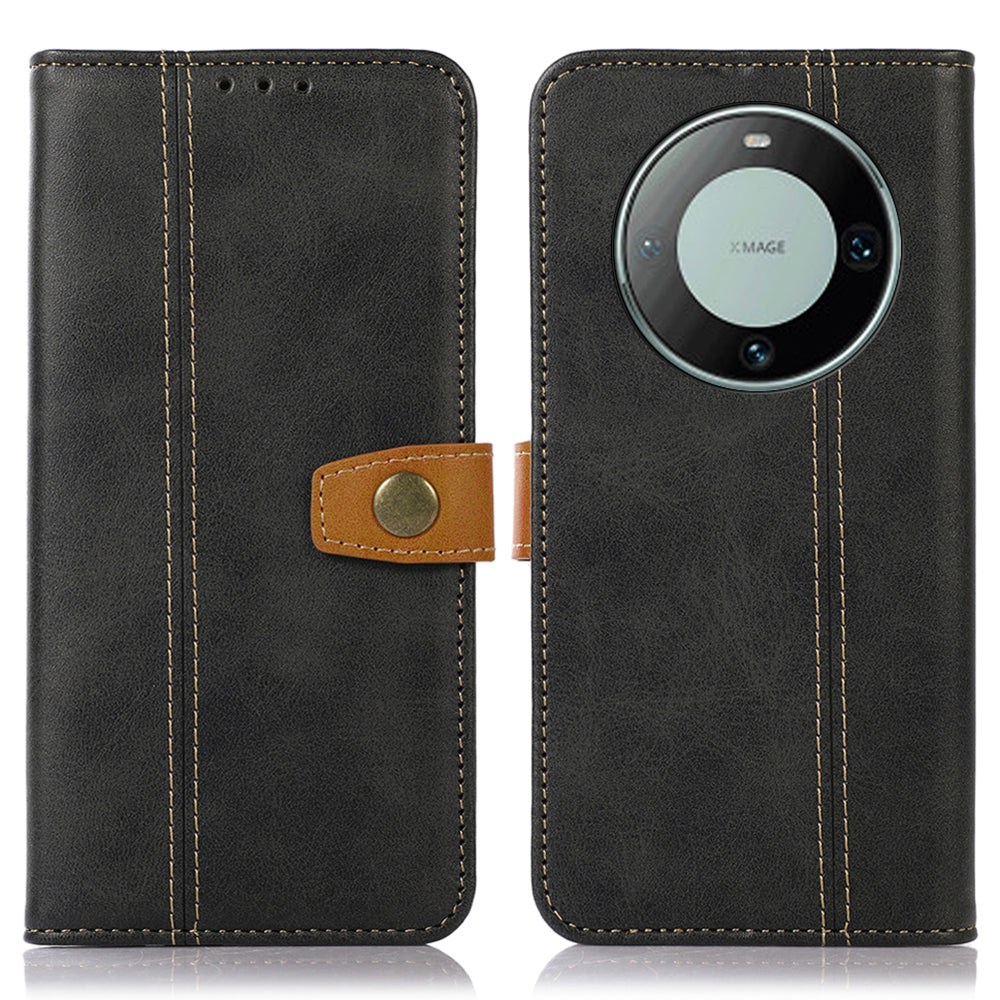 For Huawei Mate 60 PU Leather Smartphone Case Calf Texture Wallet Stand Cover