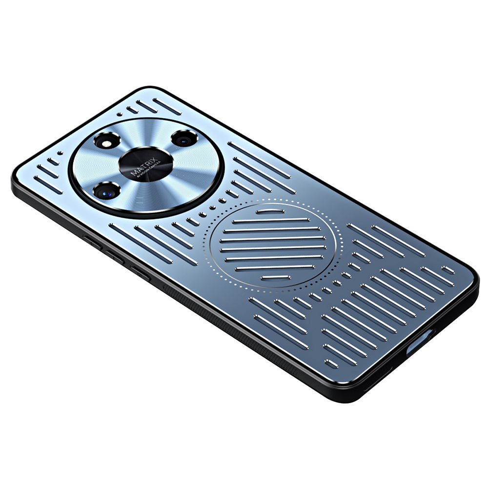 For Honor X50 Hollow Heat Dissipation Phone Back Case Compatible with MagSafe TPU+Aluminum Alloy Cover