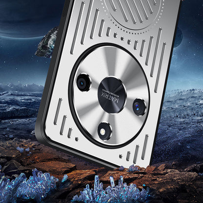 For Honor X50 Hollow Heat Dissipation Phone Back Case Compatible with MagSafe TPU+Aluminum Alloy Cover