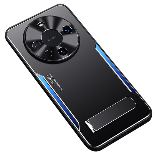 For Huawei Mate 60 Kickstand Phone Case Aluminum Alloy + TPU Shockproof Protective Cover