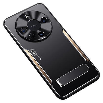For Huawei Mate 60 Kickstand Phone Case Aluminum Alloy + TPU Shockproof Protective Cover