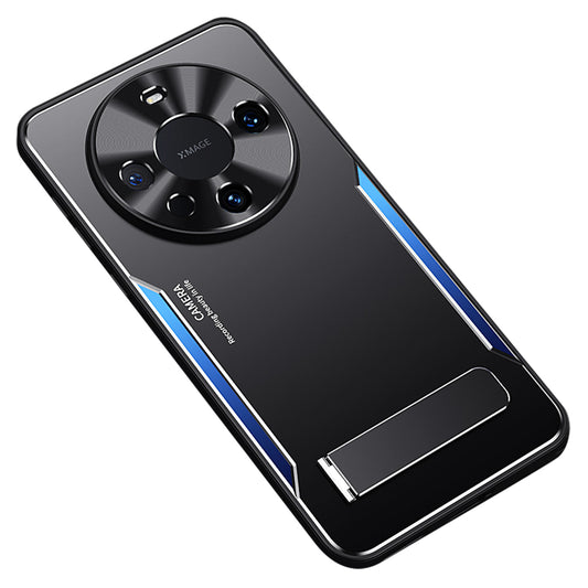 For Huawei Mate 60 Pro Kickstand Phone Case Aluminum Alloy + TPU Drop Proof Protective Cover
