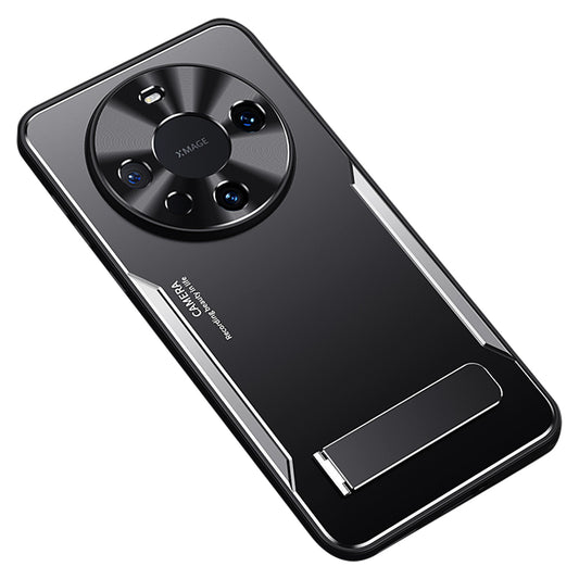 For Huawei Mate 60 Pro Kickstand Phone Case Aluminum Alloy + TPU Drop Proof Protective Cover