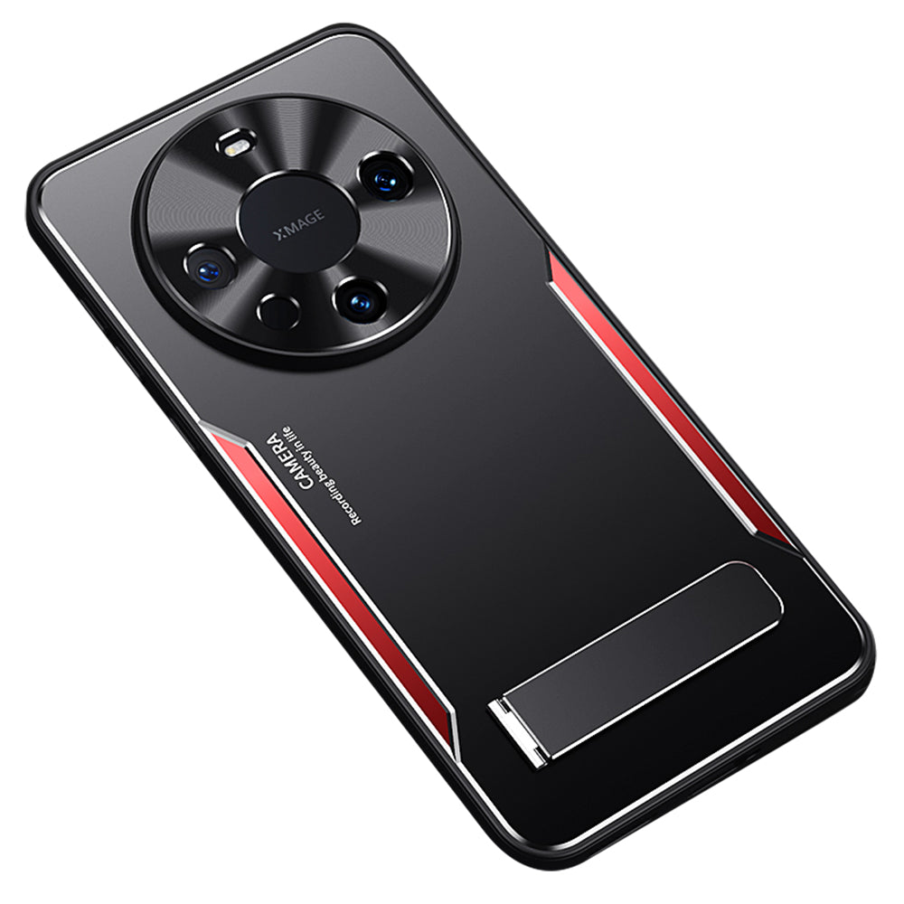 For Huawei Mate 60 Pro Kickstand Phone Case Aluminum Alloy + TPU Drop Proof Protective Cover