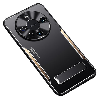 For Huawei Mate 60 Pro Kickstand Phone Case Aluminum Alloy + TPU Drop Proof Protective Cover