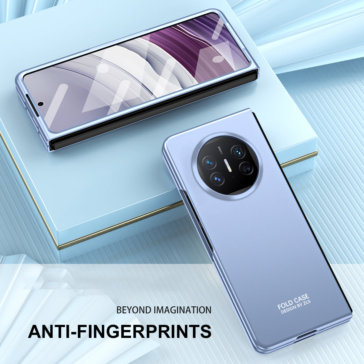 For Huawei Mate X5 Hard PC Phone Drop Protection Case Folding Phone Cover with Tempered Glass Film