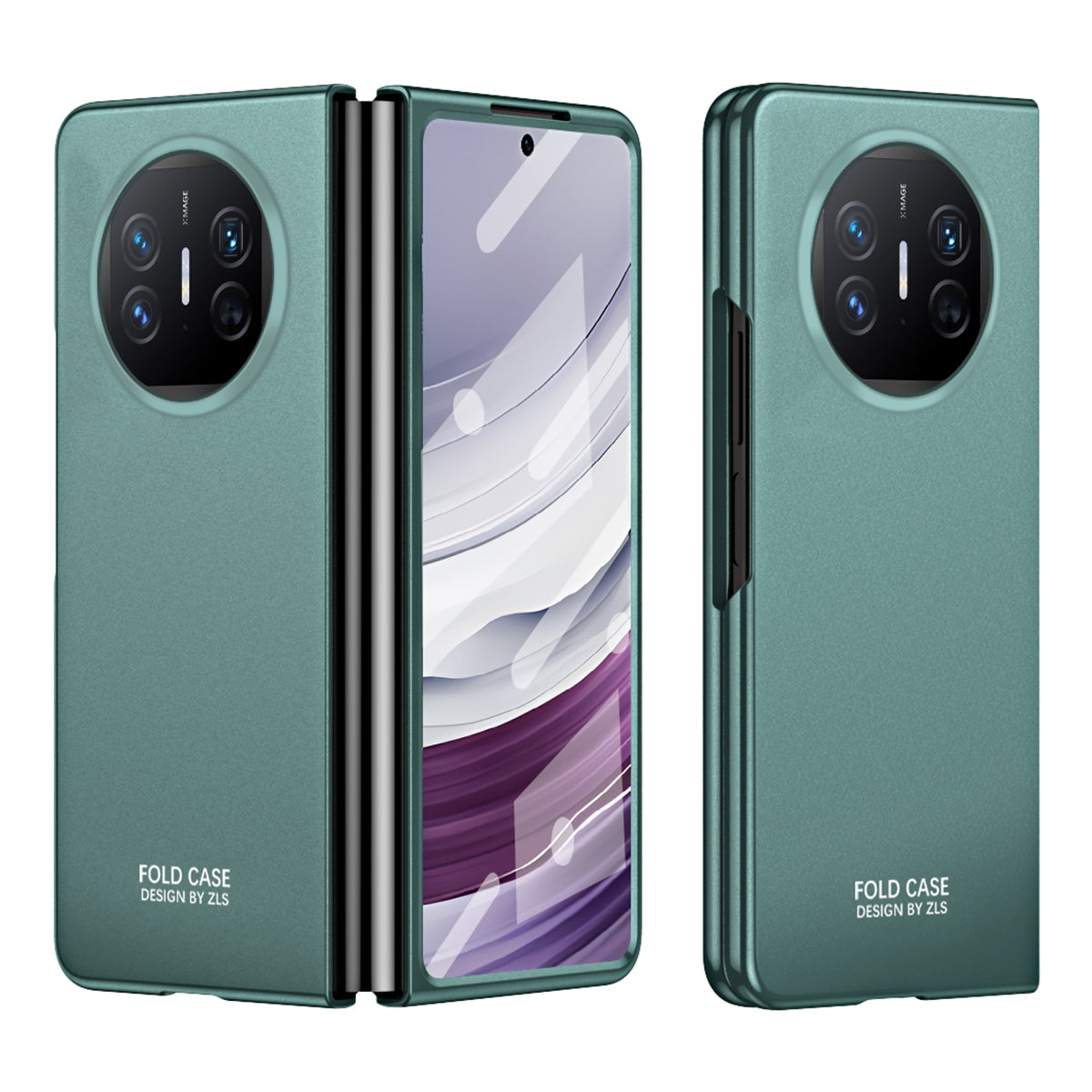 For Huawei Mate X5 Hard PC Phone Drop Protection Case Folding Phone Cover with Tempered Glass Film