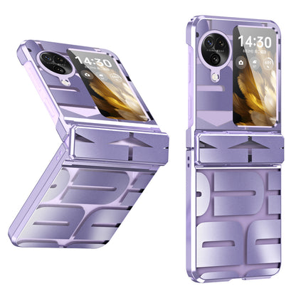 For Oppo Find N3 Flip 5G Electroplating Folding Phone Case Hard PC Phone Cover with Hinge Protection