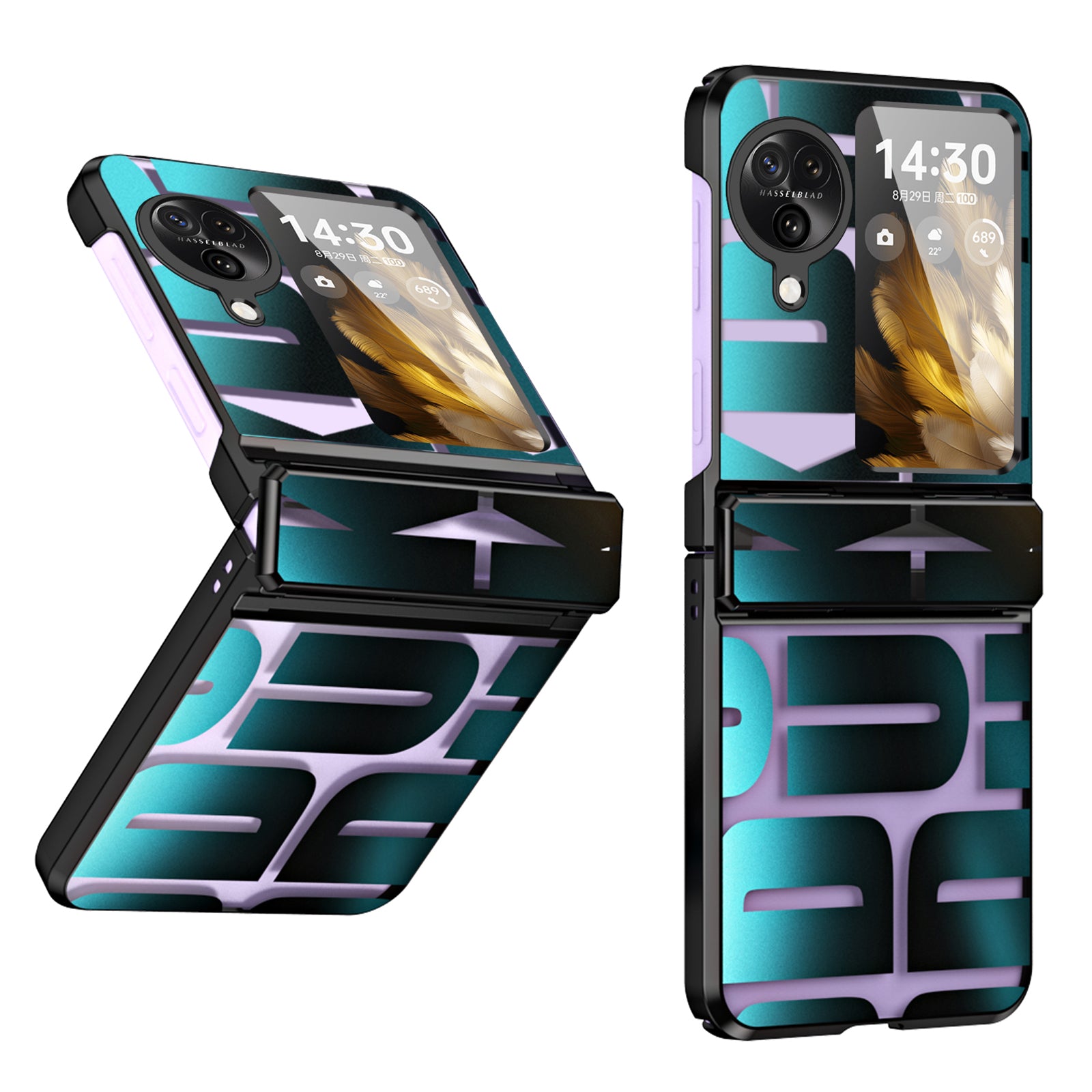 For Oppo Find N3 Flip 5G Electroplating Folding Phone Case Hard PC Phone Cover with Hinge Protection