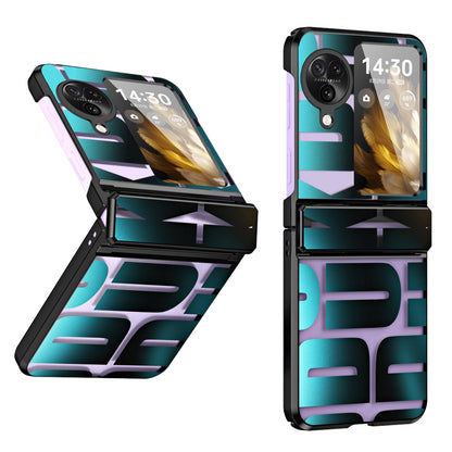 For Oppo Find N3 Flip 5G Electroplating Folding Phone Case Hard PC Phone Cover with Hinge Protection