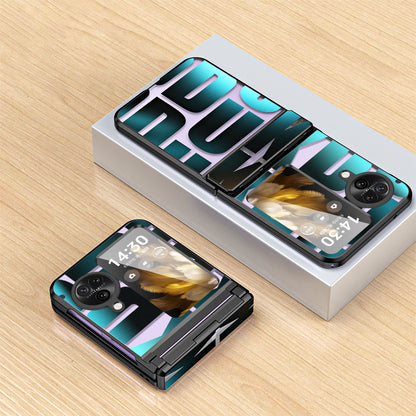 For Oppo Find N3 Flip 5G Electroplating Folding Phone Case Hard PC Phone Cover with Hinge Protection