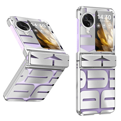 For Oppo Find N3 Flip 5G Electroplating Folding Phone Case Hard PC Phone Cover with Hinge Protection