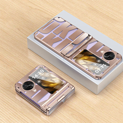 For Oppo Find N3 Flip 5G Electroplating Folding Phone Case Hard PC Phone Cover with Hinge Protection