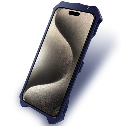 For iPhone 15 Pro Max Shockproof Mobile Phone Cover Wear-resistant Aluminum Alloy Phone Case