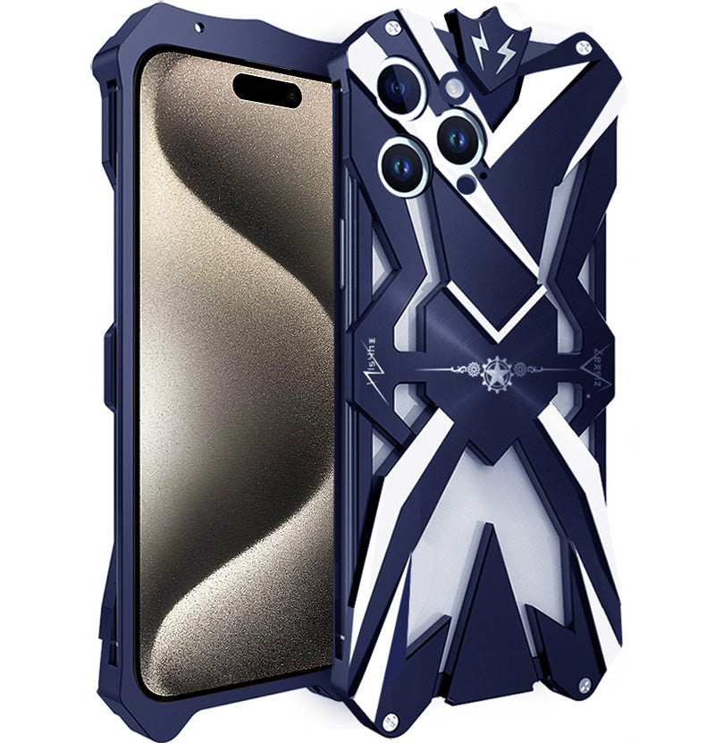 For iPhone 15 Pro Hard Aluminum Alloy Shell Anti-Scratch Protective Cell Phone Cover Case