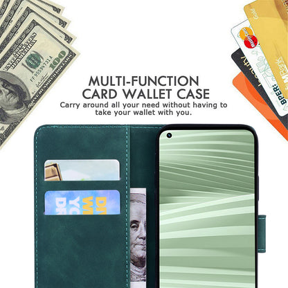 Stand Shell for Realme 11x 5G , PU Leather Flip Cover Butterfly Printing Phone Wallet Case