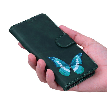 Stand Shell for Realme 11x 5G , PU Leather Flip Cover Butterfly Printing Phone Wallet Case