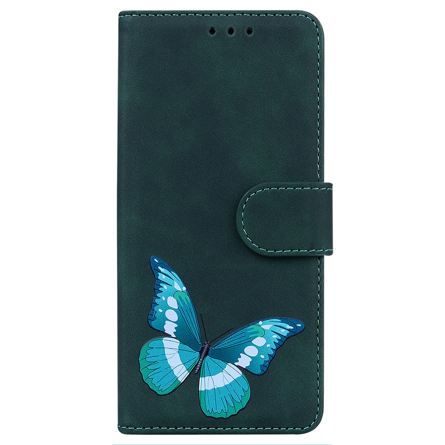 Stand Shell for Realme 11x 5G , PU Leather Flip Cover Butterfly Printing Phone Wallet Case