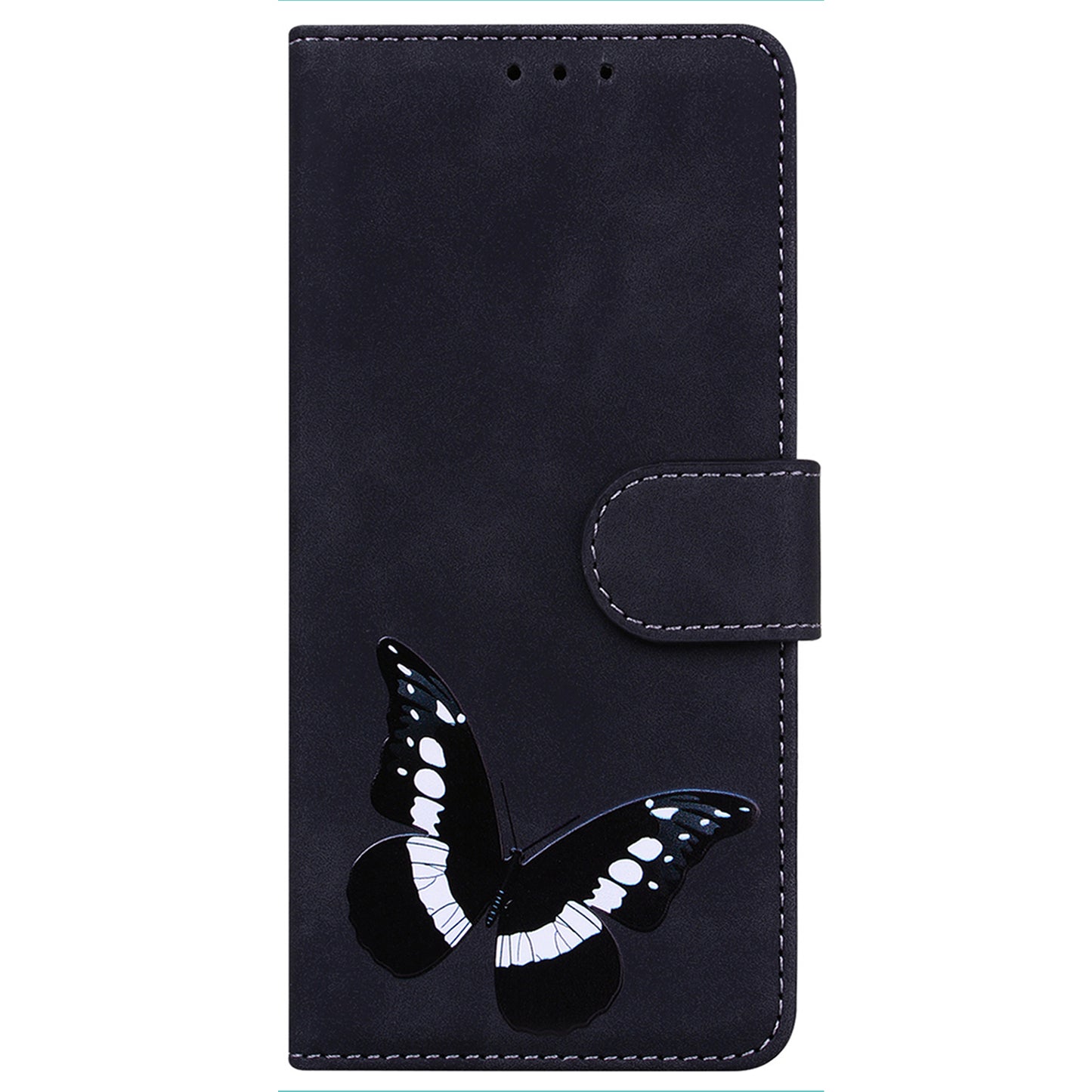 Stand Shell for Realme 11x 5G , PU Leather Flip Cover Butterfly Printing Phone Wallet Case