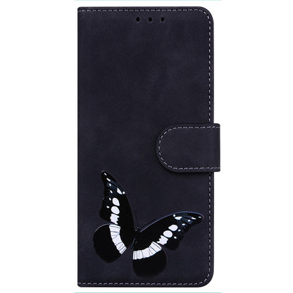 Stand Shell for Realme 11x 5G , PU Leather Flip Cover Butterfly Printing Phone Wallet Case