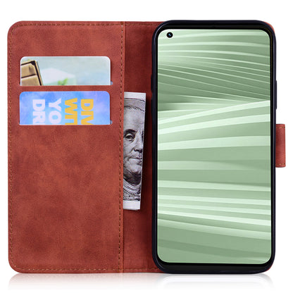 Stand Shell for Realme 11x 5G , PU Leather Flip Cover Butterfly Printing Phone Wallet Case