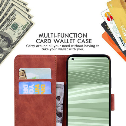 Stand Shell for Realme 11x 5G , PU Leather Flip Cover Butterfly Printing Phone Wallet Case