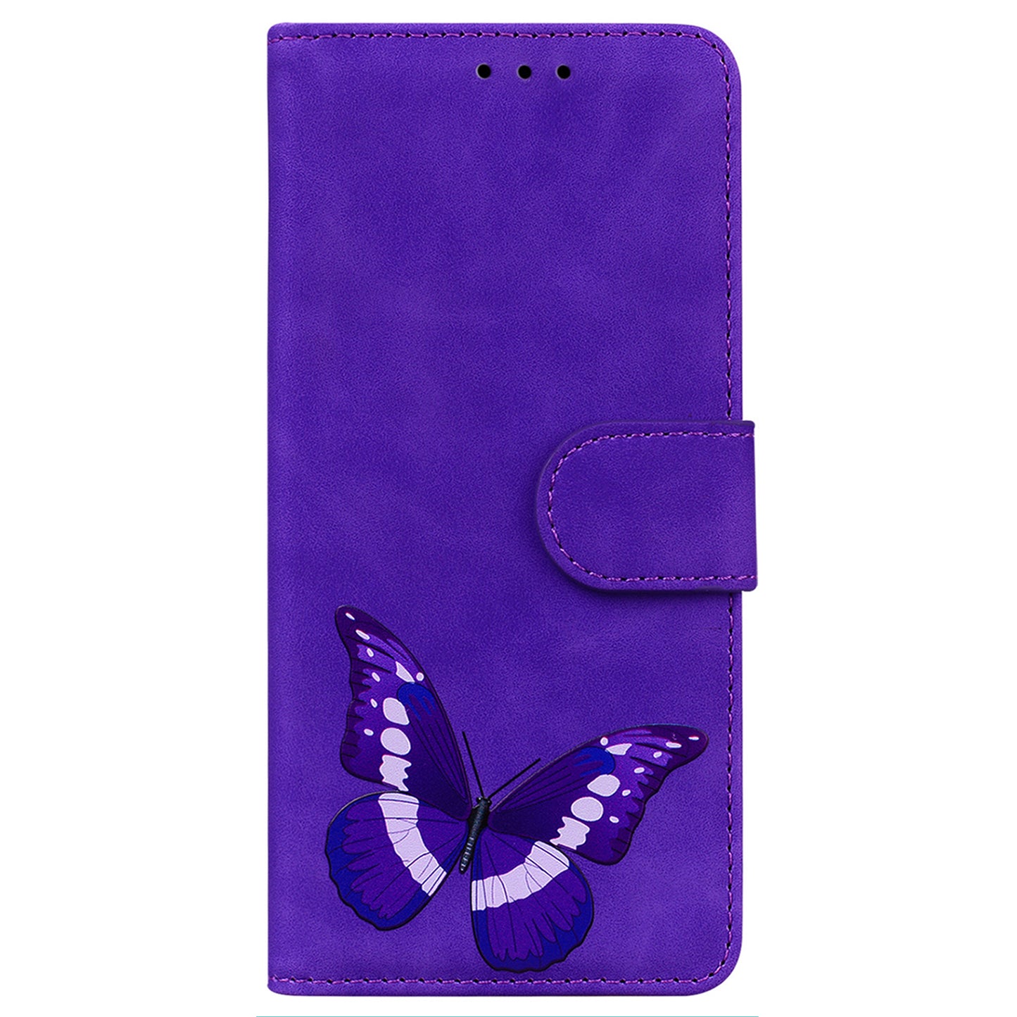 Stand Shell for Realme 11x 5G , PU Leather Flip Cover Butterfly Printing Phone Wallet Case