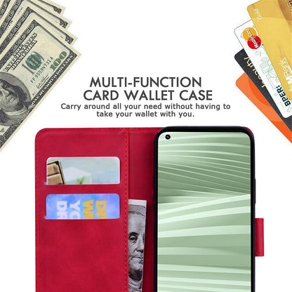 Stand Shell for Realme 11x 5G , PU Leather Flip Cover Butterfly Printing Phone Wallet Case