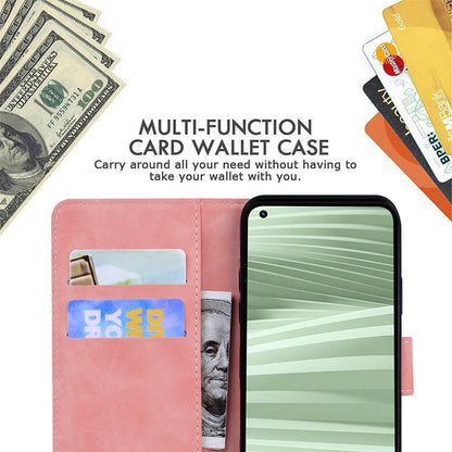 Stand Shell for Realme 11x 5G , PU Leather Flip Cover Butterfly Printing Phone Wallet Case