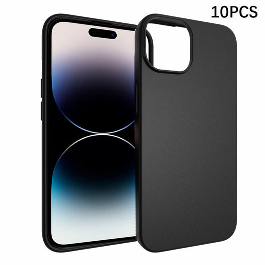 10Pcs  /  Pack for iPhone 15 Anti-Fingerprint Phone Shell Dual-sided Matte Cover TPU Phone Case