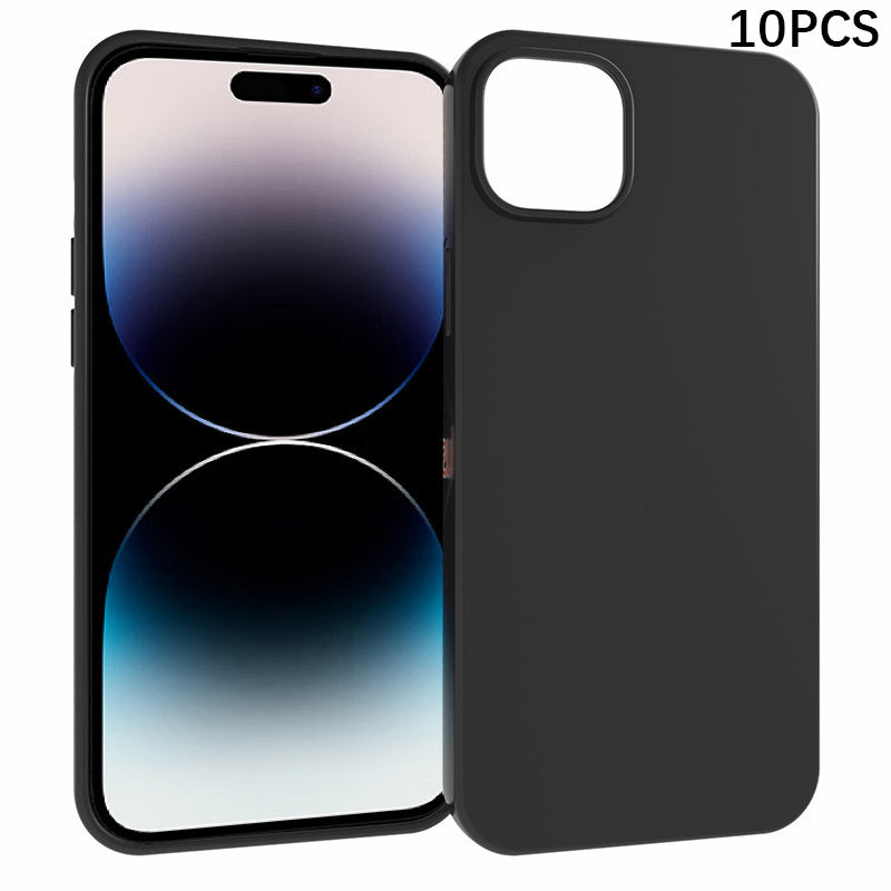 10Pcs  /  Pack Dual-sided Matte Phone Cover for iPhone 15 Plus , Flexible TPU Phone Case