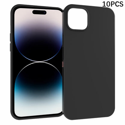 10Pcs  /  Pack Dual-sided Matte Phone Cover for iPhone 15 Plus , Flexible TPU Phone Case