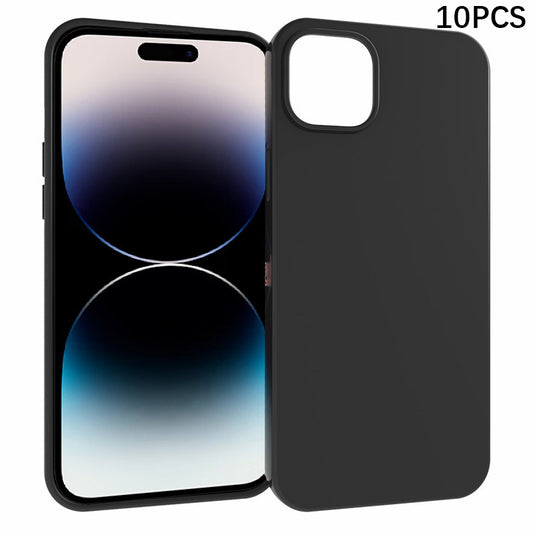 10Pcs  /  Pack Dual-sided Matte Phone Cover for iPhone 15 Plus , Flexible TPU Phone Case