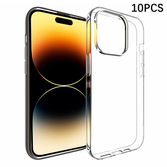 10Pcs  /  Pack Clear Phone Shell For iPhone 15 Pro , TPU Case Inner Watermark-Free Texture Phone Cover