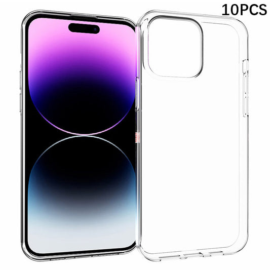 10Pcs  /  Pack Clear Phone Shell For iPhone 15 Pro Max , TPU Case Inner Watermark-Free Texture Phone Cover
