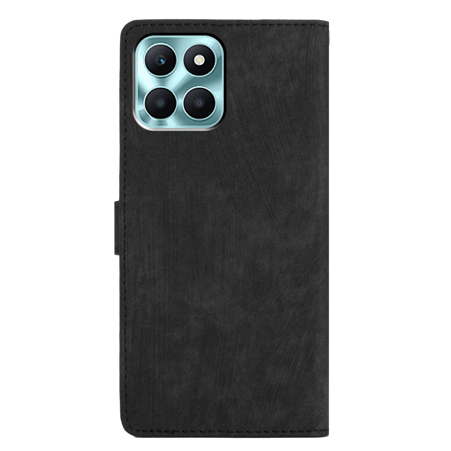 For Honor X6a 4G Case Skin-touch Leather Cover Wallet Stand Solid Color Phone Shell