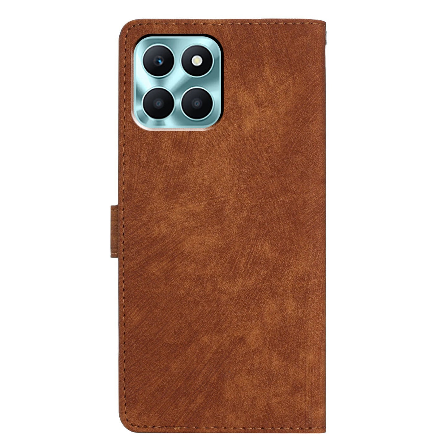 For Honor X6a 4G Case Skin-touch Leather Cover Wallet Stand Solid Color Phone Shell