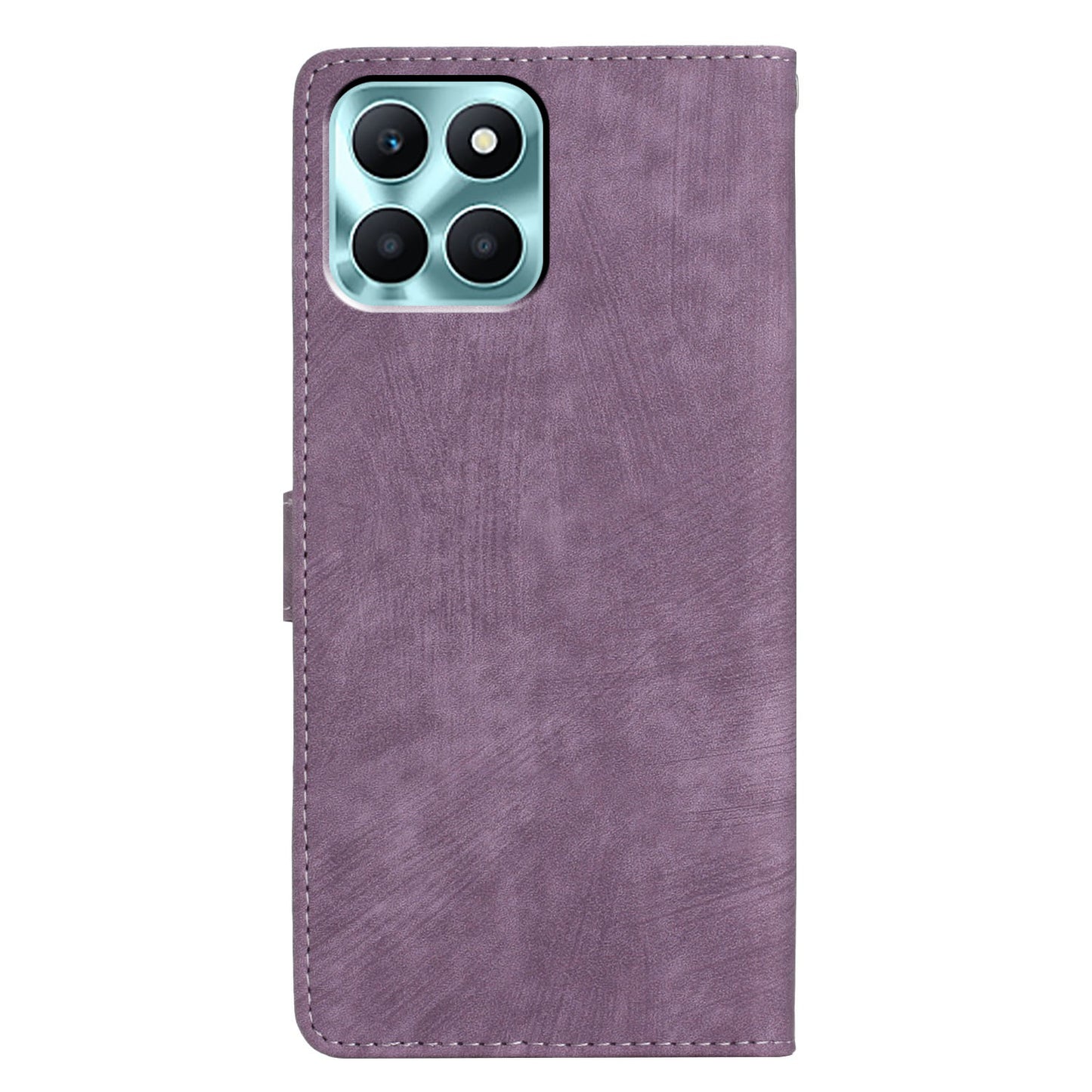 For Honor X6a 4G Case Skin-touch Leather Cover Wallet Stand Solid Color Phone Shell