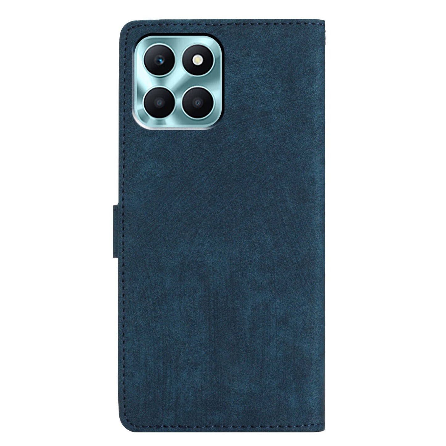 For Honor X6a 4G Case Skin-touch Leather Cover Wallet Stand Solid Color Phone Shell