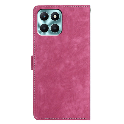 For Honor X6a 4G Case Skin-touch Leather Cover Wallet Stand Solid Color Phone Shell