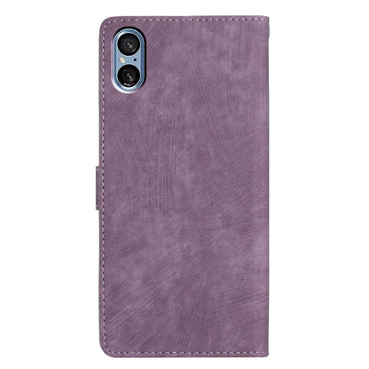 For Sony Xperia 5 V Case Solid Color Skin-touch Leather Cover Phone Stand Shell