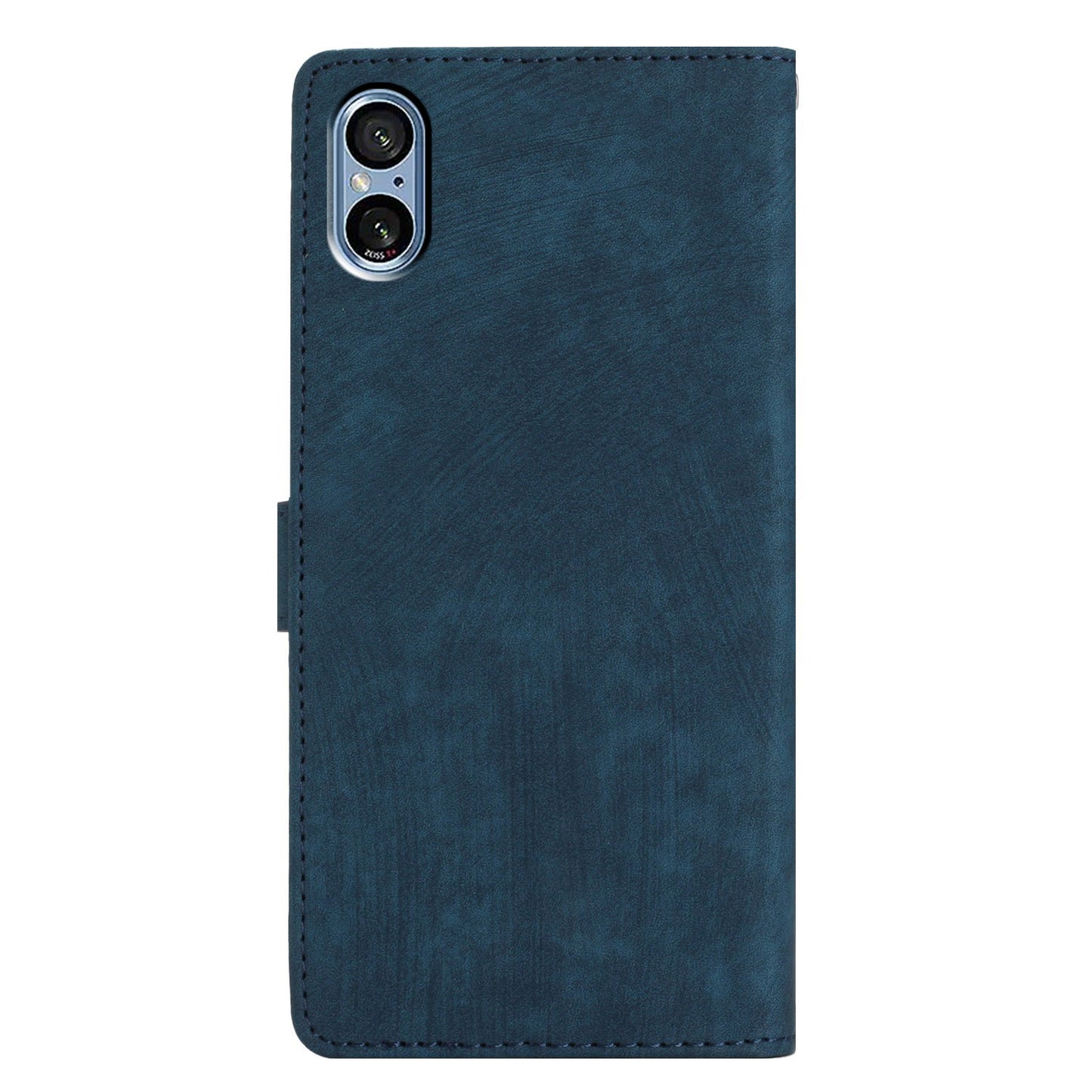 For Sony Xperia 5 V Case Solid Color Skin-touch Leather Cover Phone Stand Shell