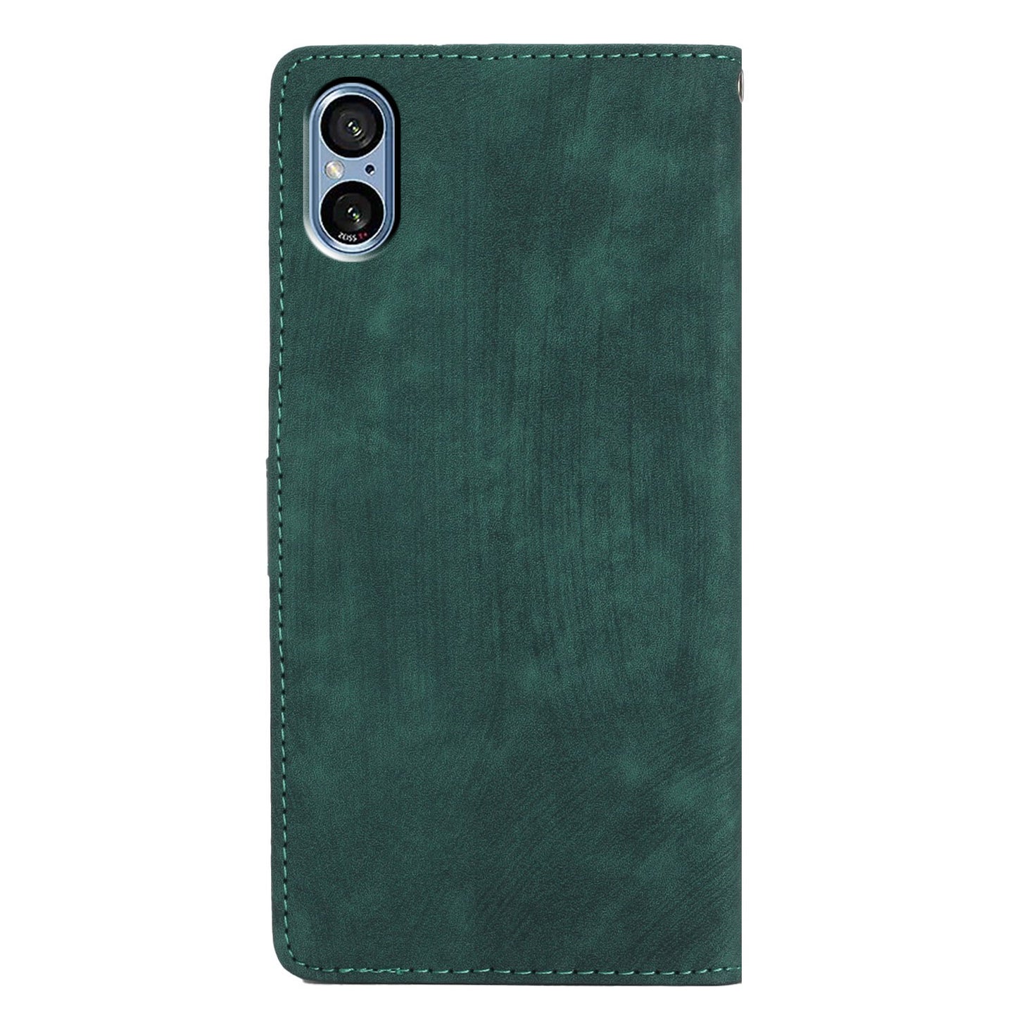 For Sony Xperia 5 V Case Solid Color Skin-touch Leather Cover Phone Stand Shell