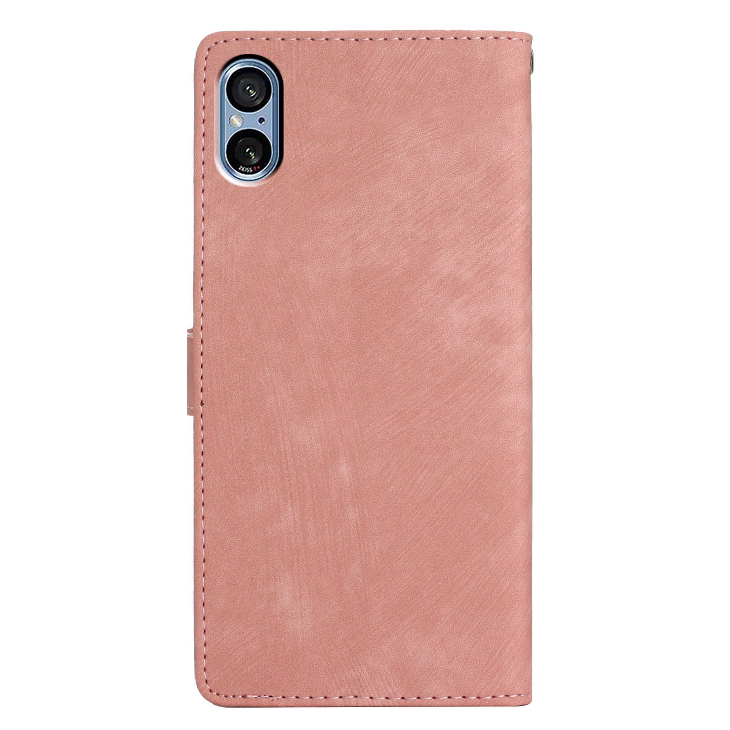 For Sony Xperia 5 V Case Solid Color Skin-touch Leather Cover Phone Stand Shell