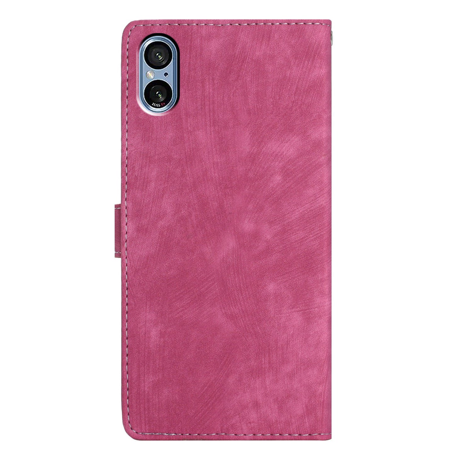 For Sony Xperia 5 V Case Solid Color Skin-touch Leather Cover Phone Stand Shell