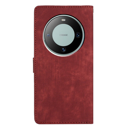 For Huawei Mate 60 Pro Case Skin-touch Leather Cover Solid Color Phone Shell