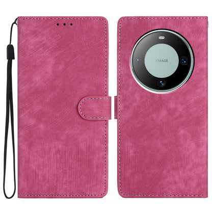 For Huawei Mate 60 Pro Case Skin-touch Leather Cover Solid Color Phone Shell