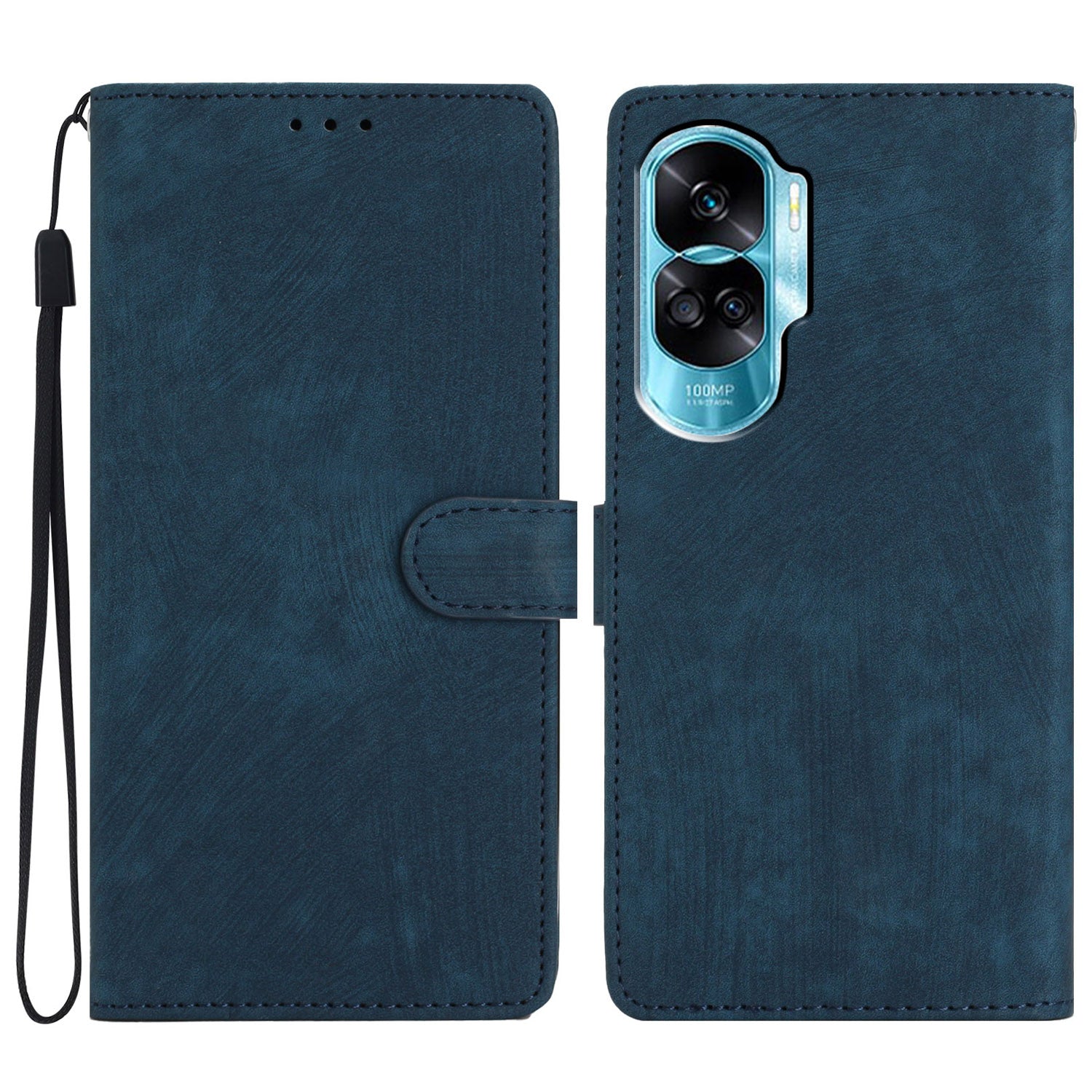 For Honor 90 Lite 5G / X50i 5G Case Solid Color PU Leather Wallet Phone Cover