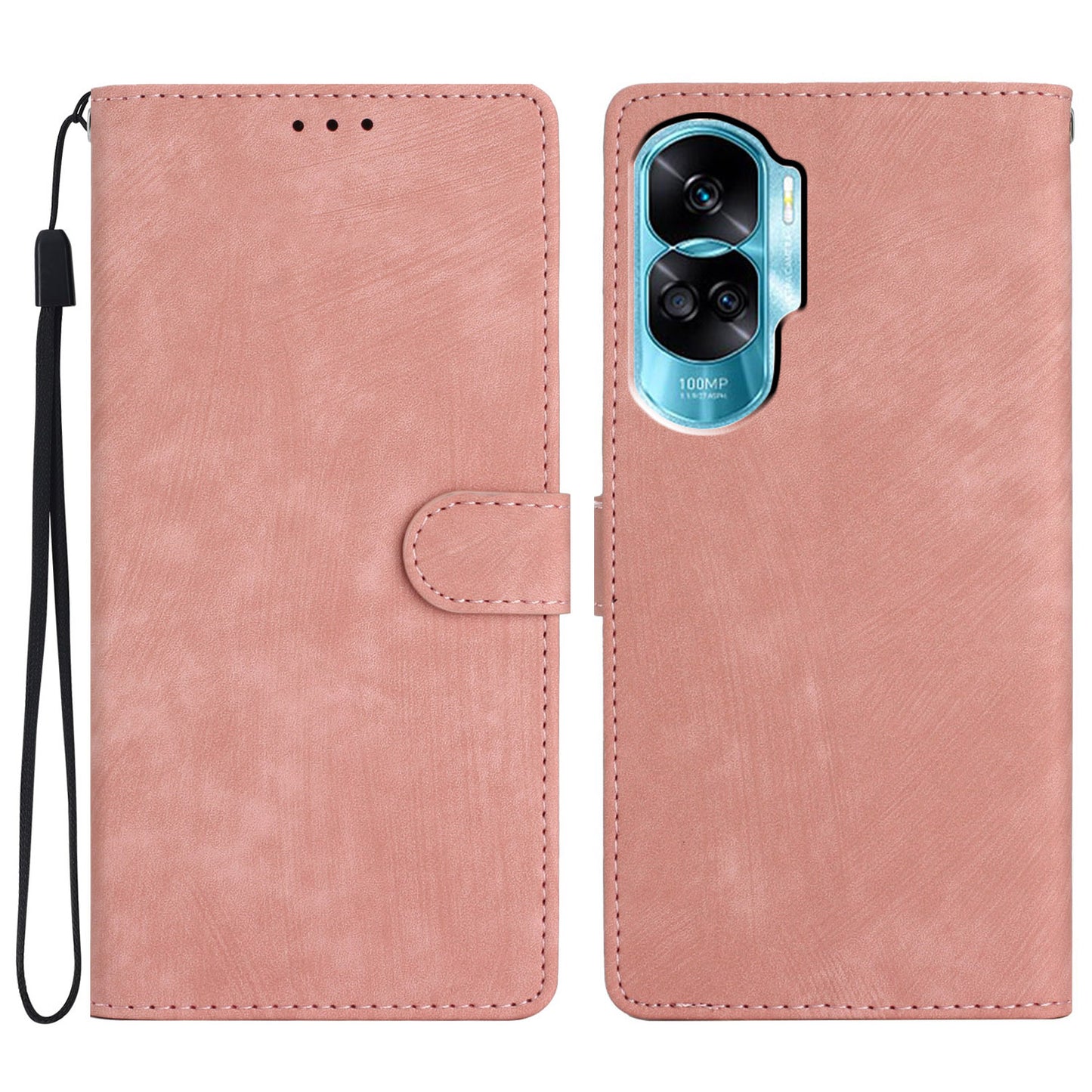 For Honor 90 Lite 5G / X50i 5G Case Solid Color PU Leather Wallet Phone Cover